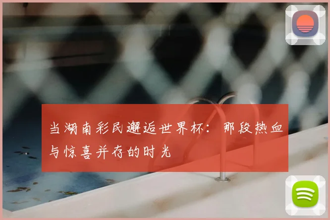 当湖南彩民邂逅世界杯：那段热血与惊喜并存的时光