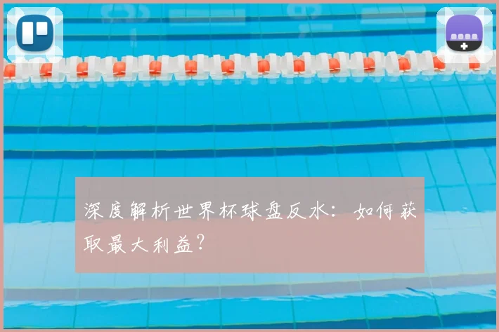 深度解析世界杯球盘反水：如何获取最大利益？